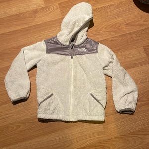 The North Face white hooded zip up size 6